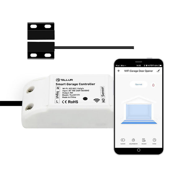 Kit control usa garaj WiFi Tellur, Alb